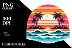 sunset Clipart Tshirt Style, PNG Product Image 2