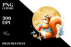 Cute Squirrel in Beachwear PNG Product Image 2