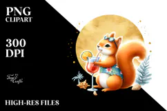 Cute Squirrel in Beachwear PNG Product Image 2
