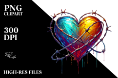 Colorful Heart Digital Painting PNG Product Image 2