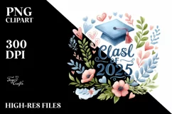 Class Of 2025 Watercolor Text | Sublimation | Clipart Product Image 1