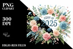 Class Of 2025 Watercolor Text | Sublimation | Clipart Product Image 1