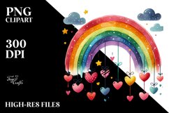 Simple Rainbow with Hearts PNG Product Image 2