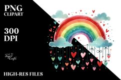 Simple Rainbow with Hearts PNG Product Image 2