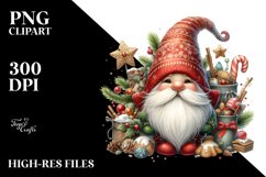 Detailed Watercolor Christmas Gnome PNG Product Image 1