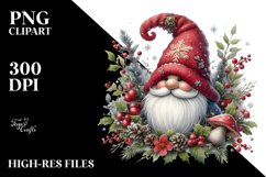 Detailed Watercolor Christmas Gnome PNG Product Image 3
