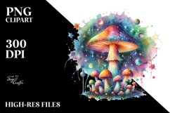 Colorful Magical Celestial Astral Mushroom | Clipart Product Image 1