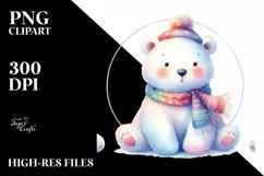 Colorful Cute Polar Bear, Transparent PNG Product Image 3