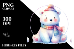 Colorful Cute Polar Bear, Transparent PNG Product Image 2