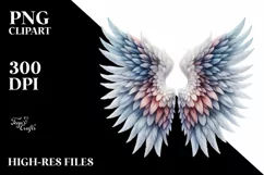 Angel Wings Watercolor Sublimation Clipart Product Image 3