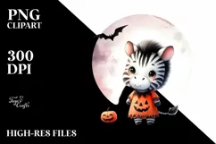 Cute Baby Zebra Halloween PNG Product Image 3