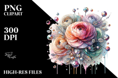 Shiny Diamond Ranunculus PNG Product Image 2