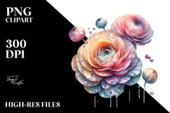 Shiny Diamond Ranunculus PNG Product Image 2