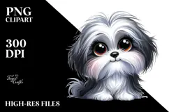 Cute Happy Cartoon Havanese, Summer PNG Product Image 2