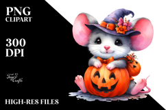 Cute Mouse Halloween Scene | Sublimation | Clipart Product Image 2