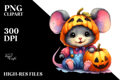 Cute Mouse Halloween Scene | Sublimation | Clipart Product Image 2