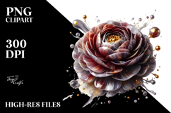 Glossy Ranunculus with Marble Wash, Transparent PNG Product Image 2
