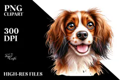 Cute Brittany with Big Eyes PNG Product Image 2