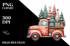 Whimsical Truck with Christmas Trees PNG Product Image 3