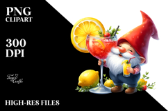 Cute Gnome Drinking Cocktail PNG Product Image 2
