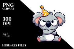 Cartoony Koala with Party Hat, High-Res PNG Product Image 2
