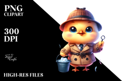 Charming Detective Chicken PNG Product Image 2