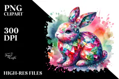 Colorful Bunny Made of Diamonds Title Product Image 2