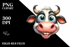 Cow Funny Bow Goofy Smile | Clipart Product Image 3