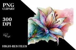 Vibrant Pastel Stained Lily with Transparent Material PNG Product Image 3