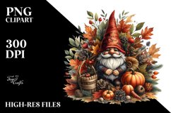 Detailed Autumn Gnome PNG Product Image 3
