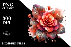 Abstract Shiny Begonia Watercolor Splash Product Image 1