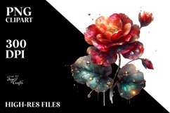 Abstract Shiny Begonia Watercolor Splash Product Image 1