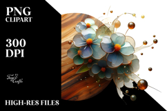 Abstract Impatiens Round Wood Splash PNG Product Image 2