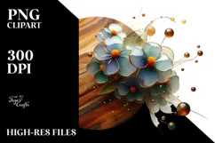 Abstract Impatiens Round Wood Splash PNG Product Image 2