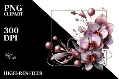 Metallic Glossy Abstract Orchid PNG Product Image 2