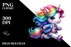 Running Baby Unicorn PNG Product Image 2