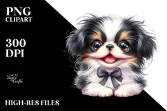 Cute Baby Japanese Chin PNG Product Image 2