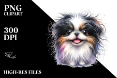 Cute Baby Japanese Chin PNG Product Image 2