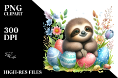 Cute Baby Sloth on Easter Eggs Product Image 2