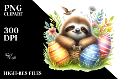 Cute Baby Sloth on Easter Eggs Product Image 2