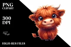 Expressive Highland Cow with Goofy Smile PNG Product Image 1