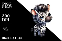 Baby Zebra Cool Haircut PNG Product Image 2