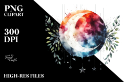 Vibrant Abstract Moon Foliage Stars Product Image 2