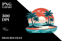 Retro Tropical Beach Island, 20 oz Tumbler Product Image 2