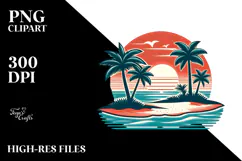Retro Tropical Beach Island, 20 oz Tumbler Product Image 2