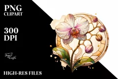 Watercolor Wooden Stained Orchid Insertions Product Image 1