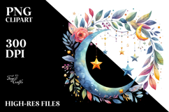 Vibrant Wimsical Moon Foliage Stars Product Image 2