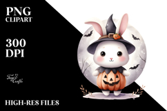 Cute Baby Rabbit Halloween PNG Product Image 2