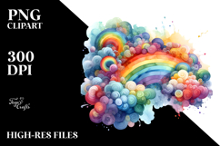Whimsical Rainbow Clouds, Transparent PNG Product Image 2