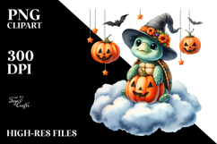 Halloween Turtle Cloud Design, Transparent PNG Product Image 2